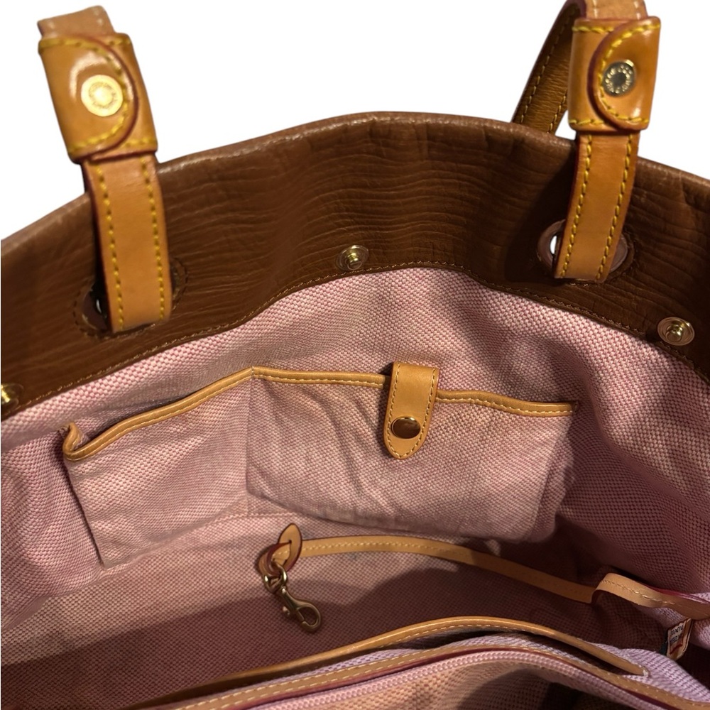 Dooney and Bourke Leather‎ Tote Bag Brown Waves - Picture 8 of 12